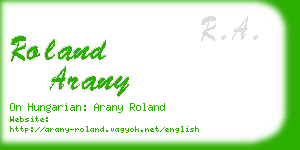 roland arany business card